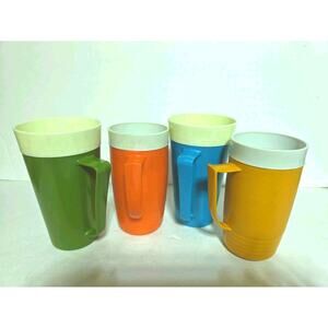 Vintage Therm O Ware Sun Frost Cups Made in the USA 4 Mugs